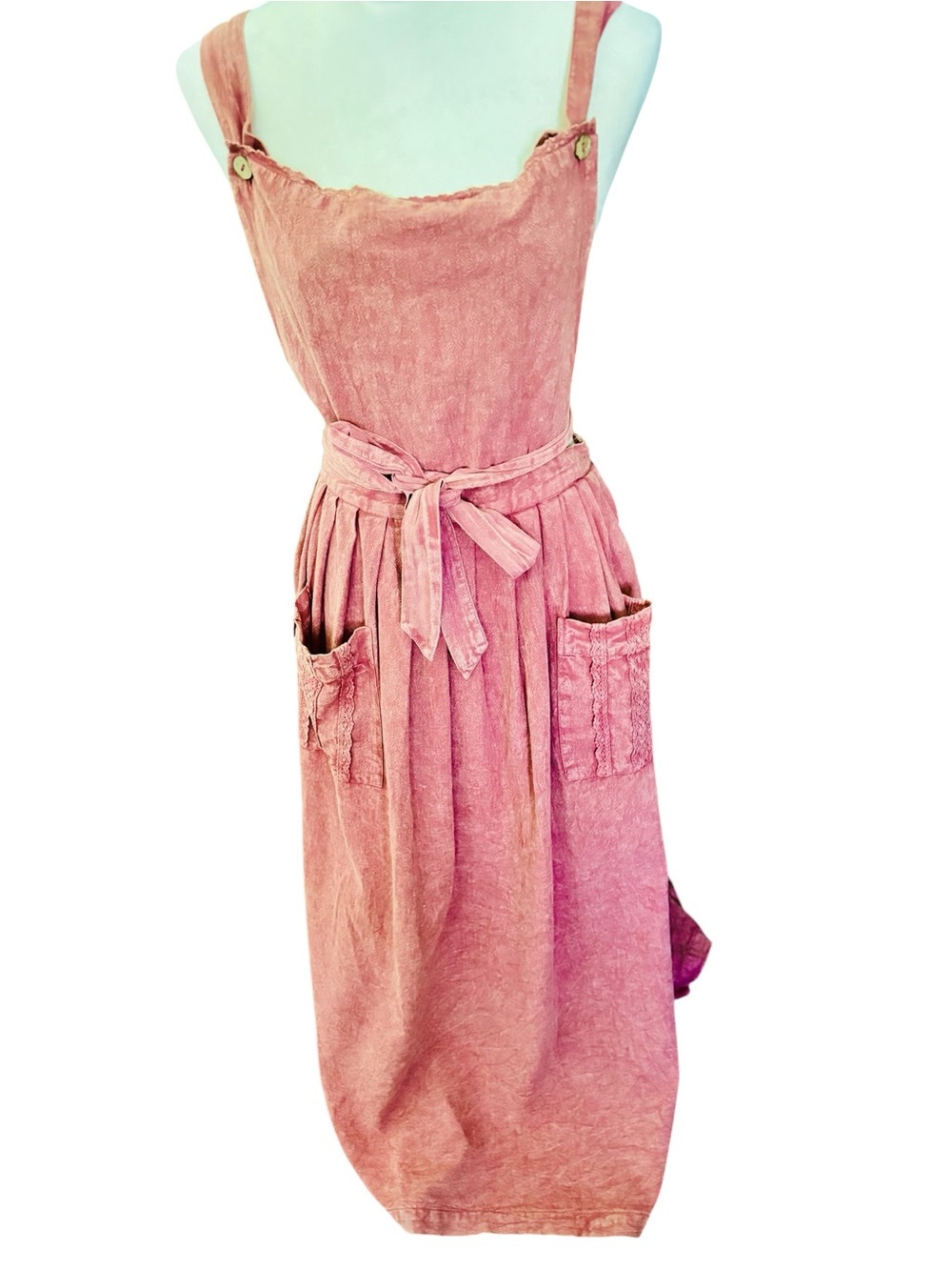 April Cornell Dusty Rose Pinafore Midi Dress - Picture 2 of 9